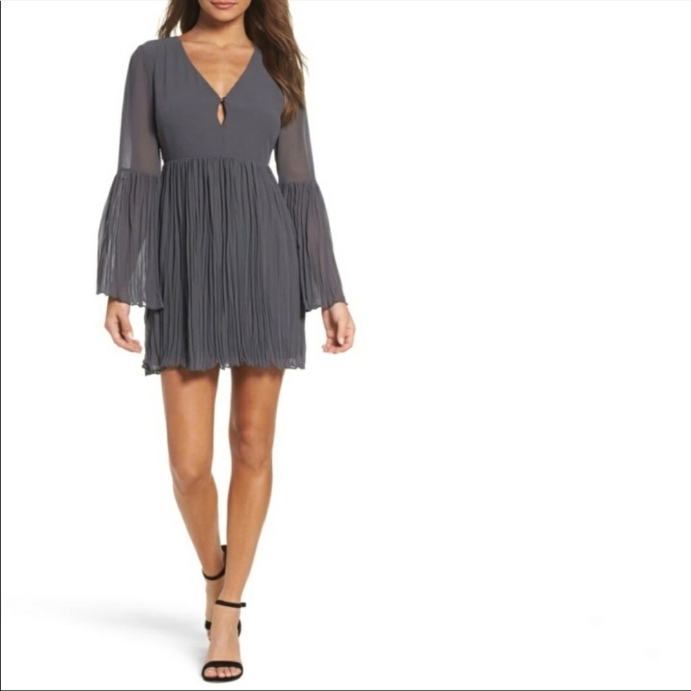 NWT Ali & Jay Mini Bohemian Dress - Grey